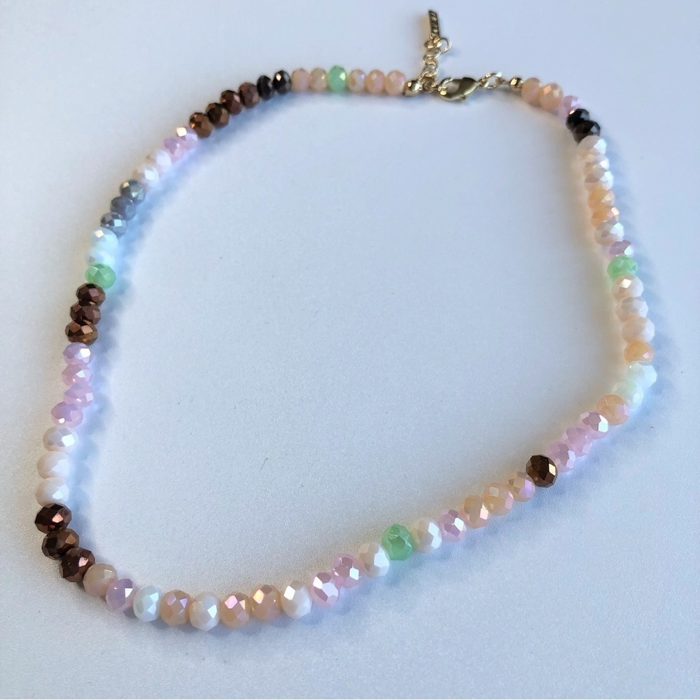 Custom handmade semi precious faceted beaded necklace